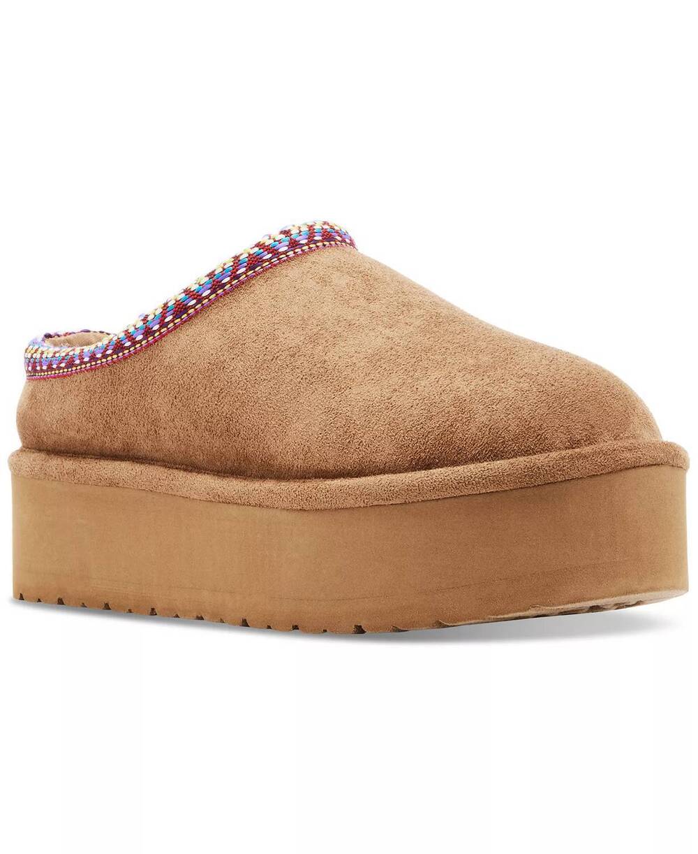 NEW MADDEN GIRL women's elyse suede platform slipper in tan